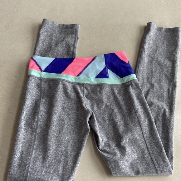 Ivivva Lululemon Heathered Slate Ambition Quilt Skinny Dedication Pants Size 14 - Picture 6 of 12